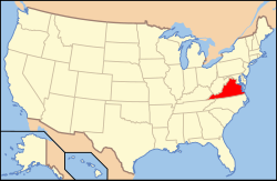 Virginia's location within the United States