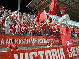 Nea Salamina Famagusta FC fans at Ammochostos Stadium in a game against AEP Paphos F.C. in season 2006–07.