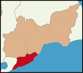 Map showing Şarköy District in Tekirdağ Province