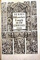 Series totius (1557), frontispicio de principio de libro compuesto con tacos xilográficos