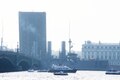 Aurora towed through drawbridge toward Kronstadt (2014)[check spelling]