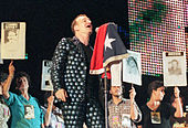 U2 performing "Mothers of the Disappeared" at a concert in Chile in 1998, with the Madres de Plaza de Mayo joining them onstage