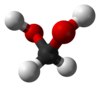 Ball and stick model of the methanediol