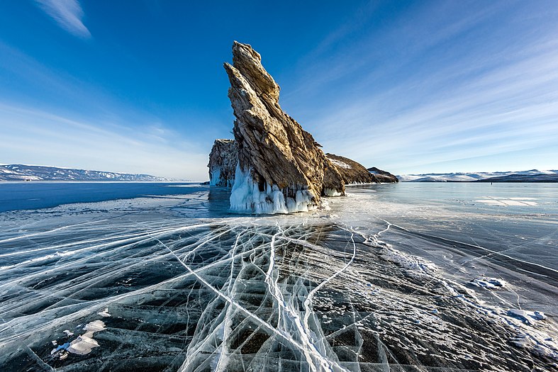 #7: Ogoy Island in winter, Lake Baikal, Pribaikalsky National Park, Russia Attribution: Sergey Pesterev / Wikimedia Commons / CC-BY-SA-4.0