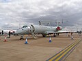 An Embraer EMB-145-SA, E-99 (Brazilian Air Force designation) of the Brazilian Air Force on display at RAF Fairford, England, during an airshow.