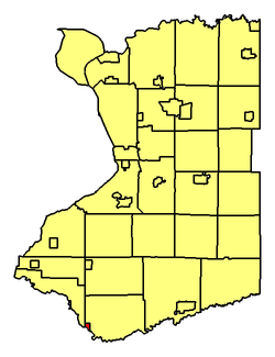 Location of village within Erie County