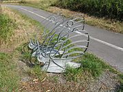 Butterfly sculpture and cycle rack