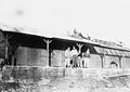 Repairing dining hall roof after storm damage (1948)