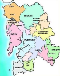 Map showing the extent of MMR with its municipal corporations and councils