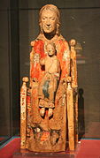 Virgen con el Niño de tipo Sedes sapientiae, siglo XI, Museos Reales de Arte e Historia, sección de Artes Decorativas Europeas, Bruselas