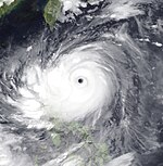 Typhoon Shreyashwin at peak intensity