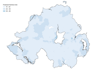 Percentage of Protestants identifying as Northern Irish