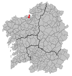 Location of Oleiros within Galicia