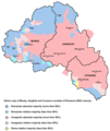 Hungarians in Harghita, Covasna, and Mureş counties of Romania (1992 data)