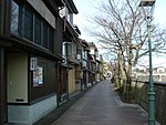 Houses along a riverfront.