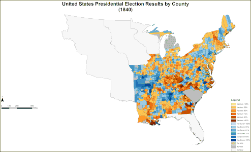 Map of presidential election results by county