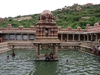 The Pushkarini is suitable for holy baths.