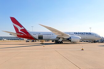 Boeing 787 with Newson/Houston Group-designed "Silver Roo" tail, livery used 2016–present