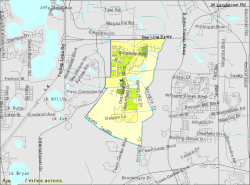 U.S. Census Bureau map showing CDP boundaries