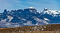 Chimney Rock (left), Courthouse Mountain (center), Precipice Peak (right)