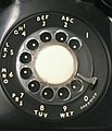 Image 3A traditional North American rotary phone dial. The associative lettering was originally used for dialing named exchanges but was kept because it facilitated memorization of telephone numbers.