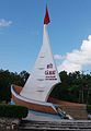 The ship-shaped monument marks the geographical location of Cape Cà Mau