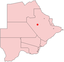 Location of Orapa in Botswana