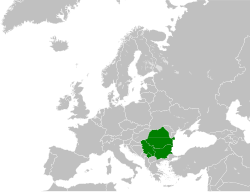 Map of Europe indicating the member countries of the Craiova Group