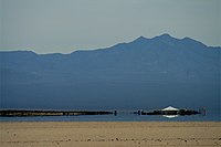 An inferior mirage seen in the Mojave Desert in a Nevada spring