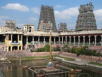 The armies of Delhi Sultanate led by Muslim Commander Malik Kafur plundered the Meenakshi Temple and looted it of its valuables.[254][255][256]