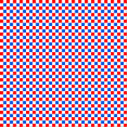 Three colours of squares, obviously not a possible plain-woven pattern.