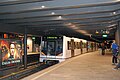 Metro train leaving. Nationaltheatret (station)