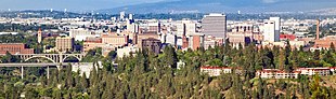 Downtown Spokane as seen from Palisades Park looking east