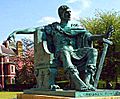 Statue of Constantine the Great outside the Minster, which largely covers the Roman Army HQ building