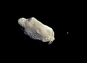 Upon encountering Ida, a small moon, later named Dactyl, was found orbiting the asteroid