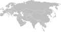 Blank map of Eurasia to be used as template.