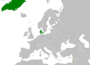 Location map for Denmark and the State of Palestine.