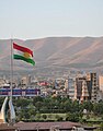 Kurdistan flag in Azadi park of Sulaymaniyah.