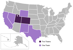 Location of teams in {{{title}}}