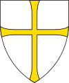 Trøndelag bears a cross Or on an argent field, violating the rule of tincture by placing metal on metal.