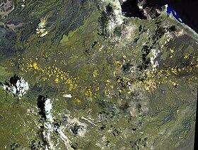 Местность вулкана Ассаб (1999 г.). Снимок НАСА (Landsat).