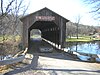 Fallasburg Bridge portal, with fine sign