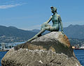 Girl in a Wetsuit statue