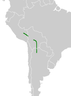 Distribución geográfica del tororoí gorgiblanco.