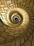 The spirals in this photo of a spiral stair are hyperbolic