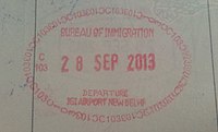 Exit stamp