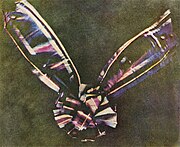 The first durable color photograph, taken by Thomas Sutton in 1861.