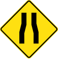 (W4-3) Road Narrows