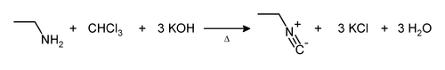 The carbylamine reaction with ethyl amine