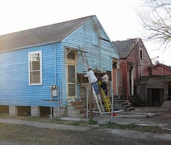 Repairing damaged houses after Hurricane Katrina